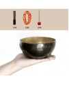 16CM 尼泊爾手工 烏金雙色 滿月頌缽 頌缽 Singing Bowl